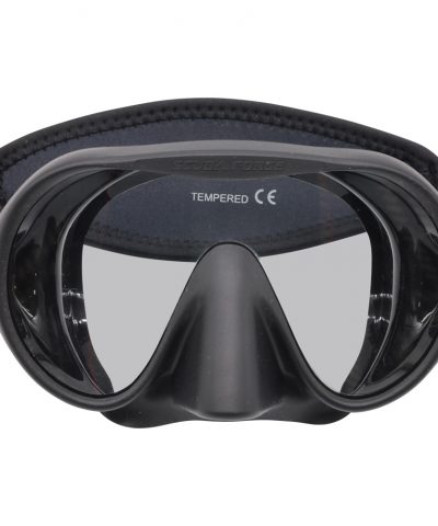 ScubaForce Dynamic ONE Tauchmaske schwarz Frontansicht von ScubaForce