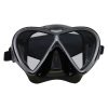 ScubaForce Dynamic Two Tauchmaske schwarz Frontansicht mit extra großem Sichtfeld von ScubaForce