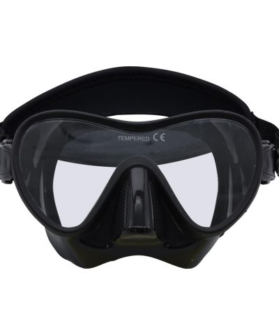 ScubaForce ONE Tauchmaske schwarz Frontansicht von ScubaForce