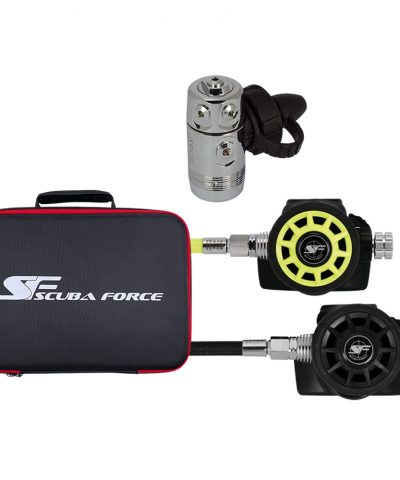 ScubaForce Recreational Set 2 DIN Atemregler Set mit Black Devil Stufen und Tasche von ScubaForce