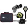 ScubaForce Recreational Set 3 Complete INT Atemregler Set mit Black Devil PRO erster Stufe zwei zweiten Stufen Finimeter und Tasche