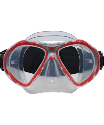 ScubaForce Vision 2 Tauchmaske clear rot Frontansicht von ScubaForce