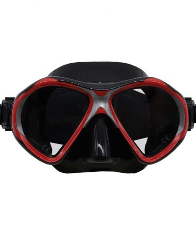 ScubaForce Vision 2 Tauchmaske rot schwarz Frontansicht von ScubaForce