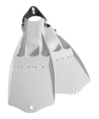 DiveSystem Tech Fin Flosse Weiß Seitenansicht von DiveSystem