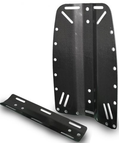 DiveSystem Backplate Carbon mit Single Tank Adapter montiert von DiveSystem