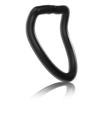 DiveSystem D-Ring 50 mm 45° gebogen Aluminium schwarz Frontansicht von DiveSystem