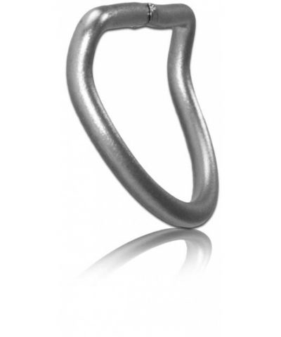 DiveSystem D-Ring 50 mm 45° gebogen Edelstahl Frontansicht von DiveSystem
