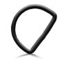 DiveSystem D-Ring 50 mm Aluminium schwarz beschichtet Frontansicht von DiveSystem
