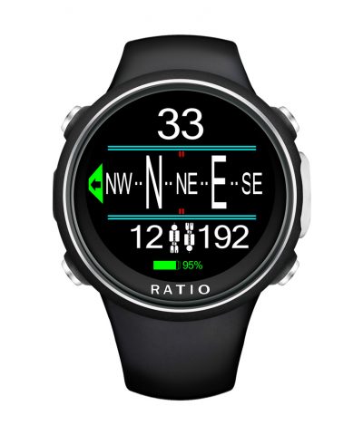 Ratio iDive Color Tech+ 3D Kompass Anzeige Schwarz