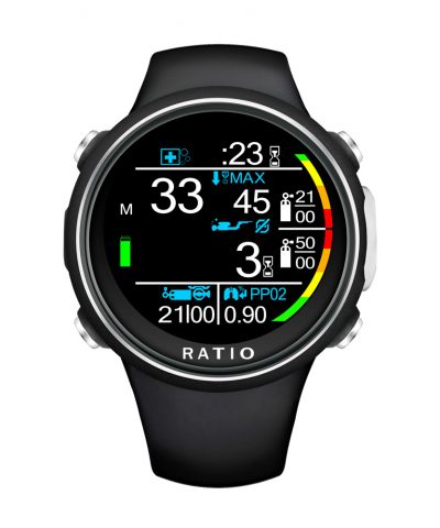 Ratio iDive Color Easy Tauchcomputer No Deko Anzeige Schwarz von Ratio
