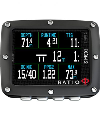 Ratio iX3M 2 Tech Plus CCR Trimix Tauchcomputer Frontansicht