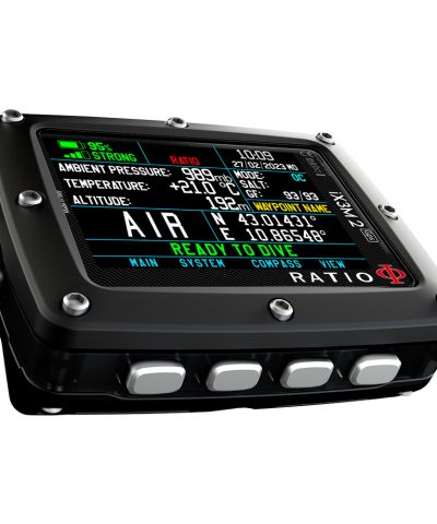 Ratio iX3M 2 GPS Pro Tauchcomputer Frontansicht großes Farbdisplay