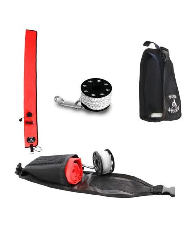 DiveSystem SMB Signalboje Tech Set mit Delrin Spool in Rot von DiveSystem