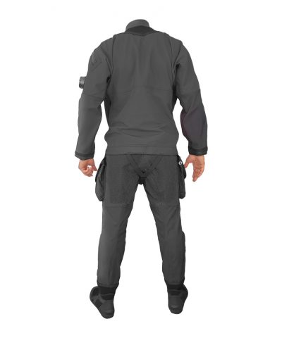 DiveSystem Solo Adventurer 414 Trockentauchanzug Rückenansicht schwarz von DiveSystem
