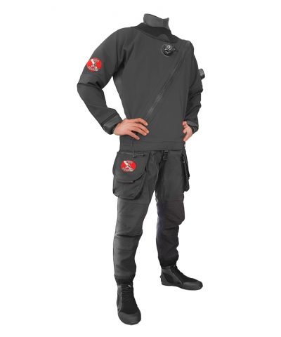 DiveSystem Solo Adventurer 414 Trockentauchanzug Frontansicht schwarz von DiveSystem