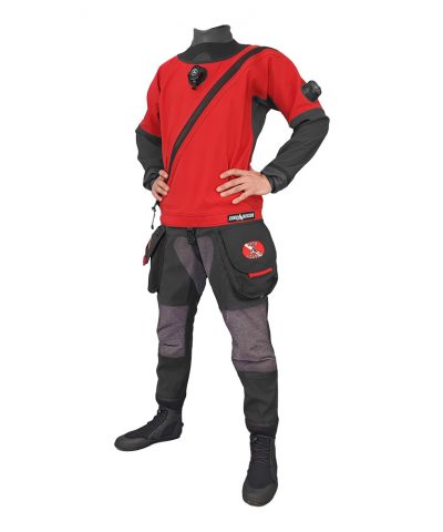 DiveSystem Solo Expedition Trockentauchanzug Frontansicht Rot von DiveSystem