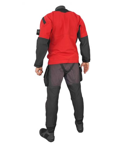 DiveSystem Solo Expedition Trockentauchanzug Rückansicht Rot von DiveSystem