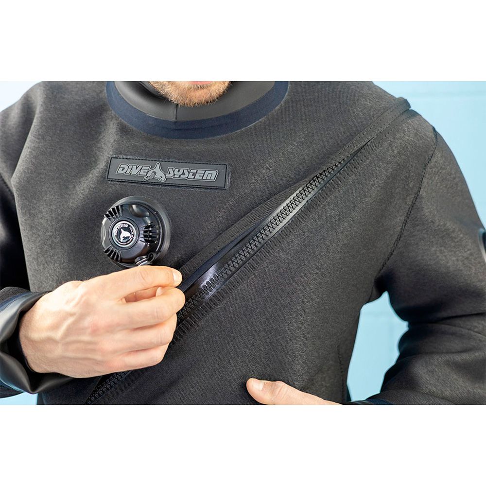 DiveSystem Solo N Dyneema Trockentauchanzug 6 DiveSystem Solo N Dyneema Trockentauchanzug Reißverschluss Detail von DiveSystem