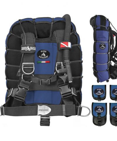 DiveSystem Fly Tech Wing-Jacket 16 DiveSystem Fly Tech Wing Jacket Einzelflasche 4 Taschen navy blau