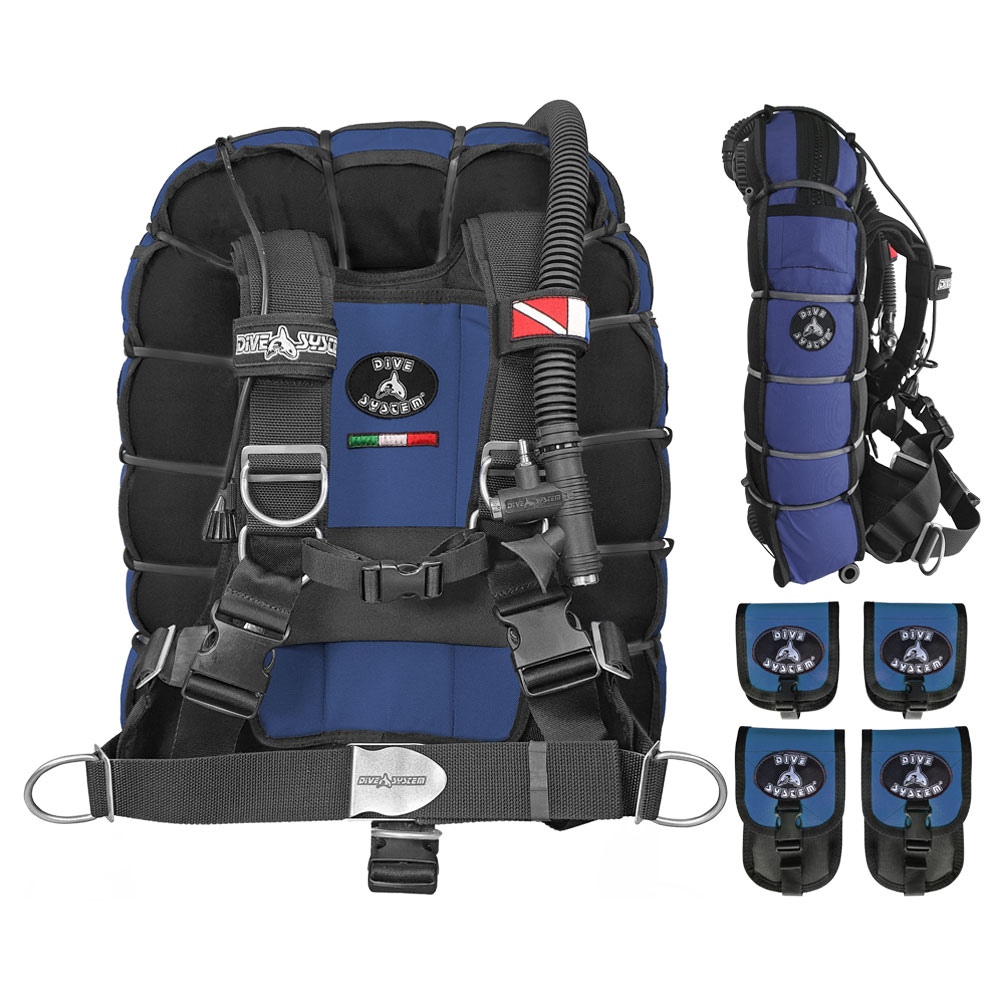 DiveSystem Fly Tech Wing-Jacket 7 DiveSystem Fly Tech Wing Jacket Einzelflasche 4 Taschen navy blau