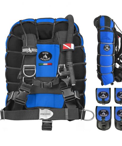 DiveSystem Fly Tech Wing-Jacket 14 DiveSystem Fly Tech Wing Jacket Einzelflasche 4 Taschen blau