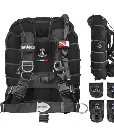 DiveSystem Fly Tech Wing-Jacket 13 DiveSystem Fly Tech Wing Jacket Einzelflasche 4 Taschen schwarz