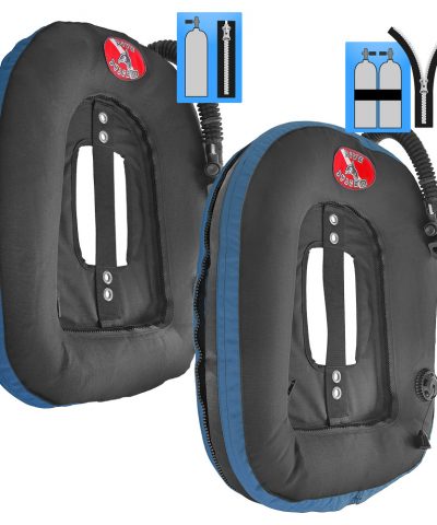 DiveSystem MoBi Wing-Blase erweiterbarer Donut 15 DiveSystem Mod Quickly MoBi Blase Wing Einzelflasche und Doppelflasche navy blaue Variante von DiveSystem