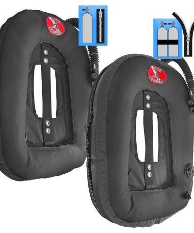 DiveSystem Mod Quickly Wing-Jacket 7 DiveSystem Mod Quickly MoBi Blase Wing Einzelflasche und Doppelflasche schwarze Variante von DiveSystem
