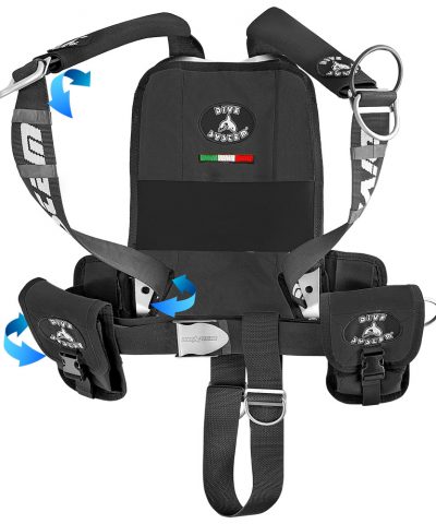 DiveSystem Mod Quickly Wing-Jacket 6 DiveSystem Mod Quickly Harness System Einzelflasche schwarze Variante mit verstellbarem Gurt von DiveSystem