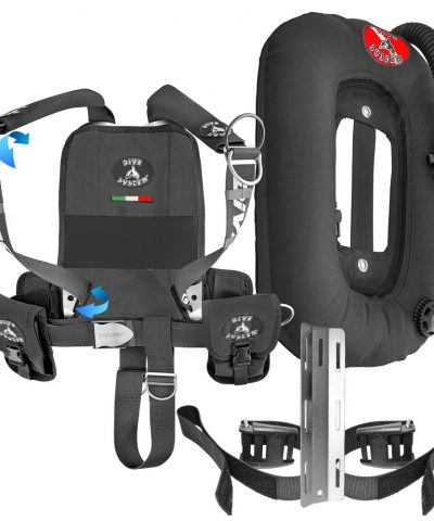 abyssmarine 24 DiveSystem Mod Quickly Mono Wing System Einzelflasche schwarze Variante von DiveSystem