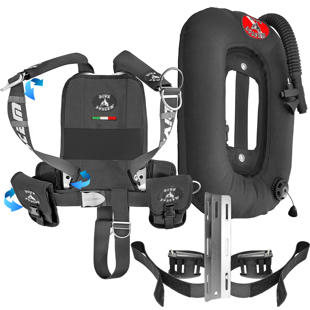 DiveSystem Mod Quickly Wing-Jacket 1 DiveSystem Mod Quickly Mono Wing System Einzelflasche schwarze Variante von DiveSystem