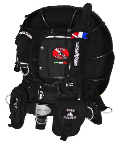 DiveSystem Tech Deep Wing System schwarz Frontansicht von DiveSystem