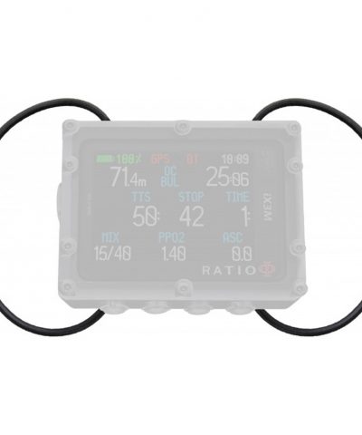 Ratio iX3M Bungee Kit Halterung mit elastischen Schlaufen am Tauchcomputer von Ratio