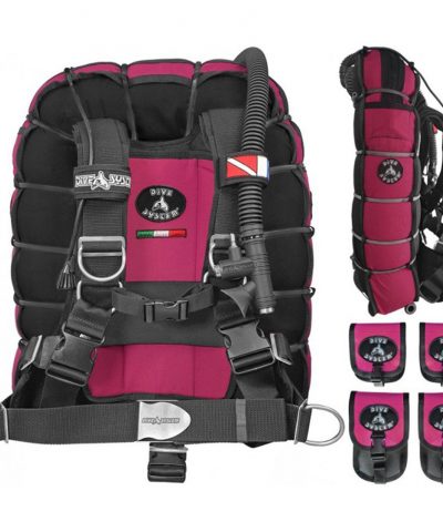 DiveSystem Fly Tech Wing-Jacket 18 DiveSystem Fly Tech Wing Jacket Einzelflasche 4 Taschen bordeaux