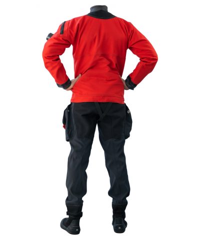 DiveSystem Solo Ranger Trockentauchanzug Rückansicht Rot von DiveSystem