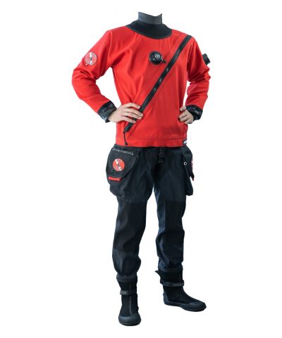DiveSystem Solo Ranger Trockentauchanzug Frontansicht Rot von DiveSystem